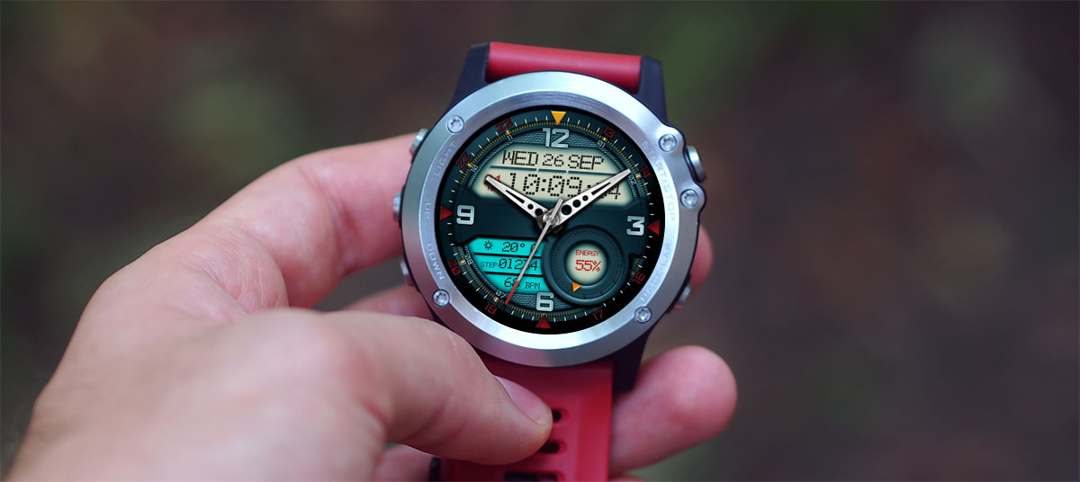 digital watch with changeable faces