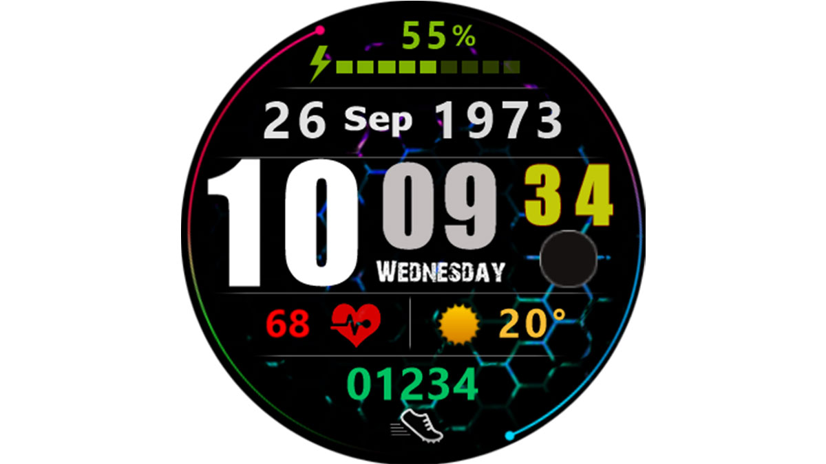 faces lemfo lem5 and full Android smartwatches "Animation" ClockSkin