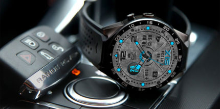 digital watch with changeable faces