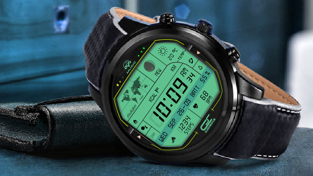 digital watch with changeable faces